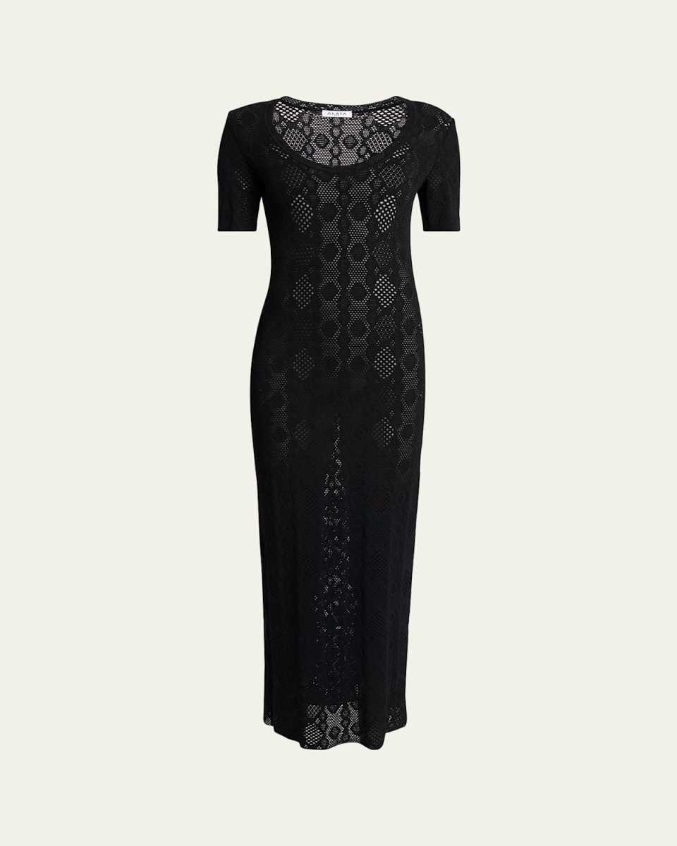 Python Lace Knit Midi Dress